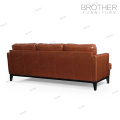 Sofá europeo clásico de lujo del sofá del sofá del cuero del marco determinado del sofá de lujo